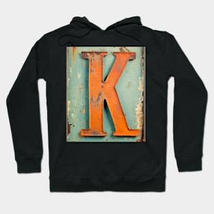 Rusty Letter "K" Monogram K initial Hoodie